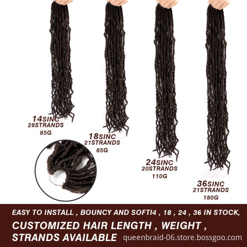 21strands 14"  Goddess Locs Crochet Hair Synthetic Ombre Nu Locs Crochet Braiding Hair Extensions Crochet Goddess Nu Locs